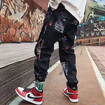 Módní Jogger Kalhoty Muži Streetwear, Hip Hop Harém Volné Tištěné Elastický Pás Délka Kotník Vzorované Kalhoty Pro Muže