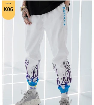 Módní Jogger Kalhoty Muži Streetwear, Hip Hop Harém Volné Tištěné Elastický Pás Délka Kotník Vzorované Kalhoty Pro Muže