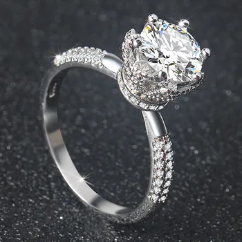 Módní luxusní 925 mincovní stříbro zásnubní prsten pro Svatební Zásnubní ženy a dámy láska, holka, prst moonso Šperky R4894