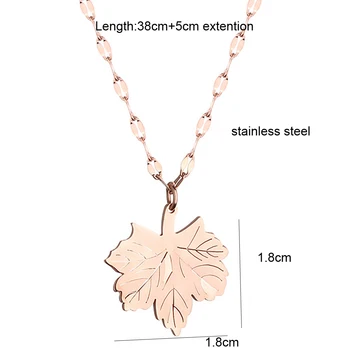 Módní Maple Leaf z Nerezové Oceli Náhrdelník Docela Titanium Ocel, List, Rose gold Klíční kost Řetěz Náhrdelníky Pro Ženy Šperky Dárek