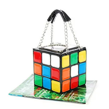 Módní roztomilé Rubikova kostka tvar rukou nosit ženy kabelky, peněženky a kabelky luxusní značkové