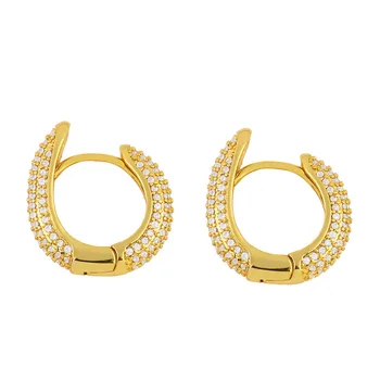 Módní Roztomilý Gold Vydláždit Plné Zirkony Crystal Hoop Náušnice Geometrické Had Tvar vintage Náušnice Pro Ženy Šperky 2020