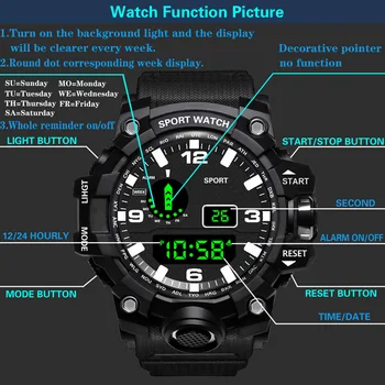 Módní Značky Vojenské Hodinky Muži Elektronických LED Digitální Náramkové hodinky Venkovní Vodotěsné Pánské Sportovní Hodinky Relogio Masculino