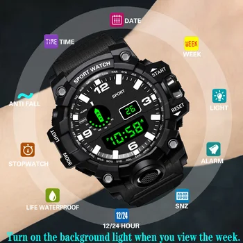 Módní Značky Vojenské Hodinky Muži Elektronických LED Digitální Náramkové hodinky Venkovní Vodotěsné Pánské Sportovní Hodinky Relogio Masculino