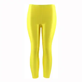 Módní Ženy Solidní Fluorescentní Lesklé Legíny Velké Velikosti Spandex Šplhat Pružnost Ležérní Kalhoty Sportovní Legíny Pro Dívky