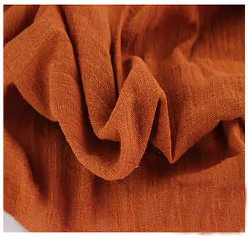 Měkké Povlečení Bavlněný materiál oranžová crincle vráskám tkáně šátky šaty dvouvrstvé prádlo bavlněné krepové tkaniny Po metru