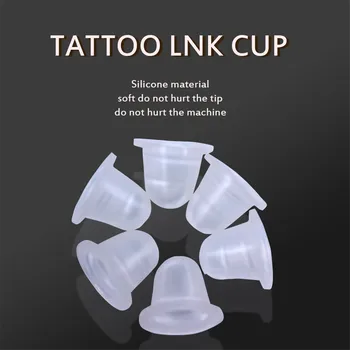 Měkké Tetování Inkoust Cup Cap Pigment Silikonový Držák Nádoby Pro Microblading Jehly Tetování příslušenství dodávky 400PCS