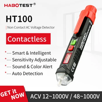 Měřič napětí HABOTEST Elektrické Tester Inteligentní Zkoušečka Napětí HT100 AC Detektor Napětí Non-kontaktní Elektrický Indikátor 12-1000V