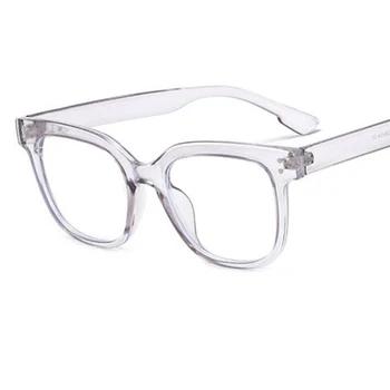 Nadrozměrné Náměstí Transparent Brýle, Brýlové Rámečky v Hnědé dioptrické Brýle Rám Luxusní Značky Vintage Ženy Brýle