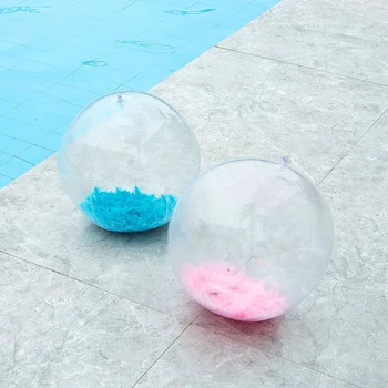 Nafukovací průhledné PVC hrát bazén zábava růžové peří plážový míč vodní děti zábavné hračky venkovní sporty