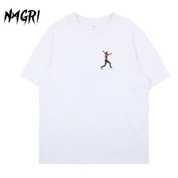 NAGRI Men T-shirt Dopis Tisk Travis Scotts ASTROWORLD Kapsy Grafické Trička Dopis Tisk Streetwear, Hip Hop Tričko