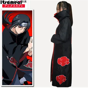 Naruto cosplay kostým Naruto Akatsuki Uchiha Itachi Cosplay Plášť s Kapucí Dva styl pro pick