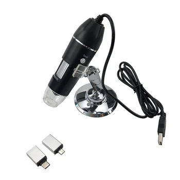 Nastavitelný 1600X 8 LED Digitální Mikroskop Typ-C/Micro USB Lupa Elektronické Stereo USB Endoskop pro Mobilní PC