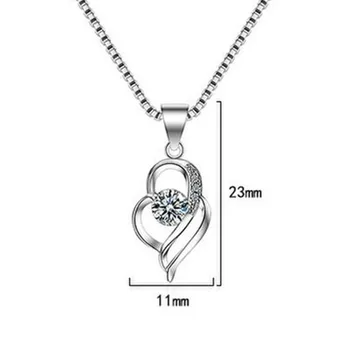 NEHZY 925 sterling silver nové ženy módní šperky vysoce kvalitní crystal zirkon ve tvaru srdce dutý přívěsek náhrdelník délka 45cm