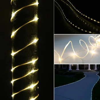 Nejdelší Neon Lano Trubice Ulici Věnec Flexibilní LED Víla Světla Vodotěsný Znamení, LED pro DIY Dekorace Home Zahrada Dekor