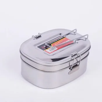 Nejlepší Kvalitní Nerezové Oceli Náměstí Oběd Box Bento Piknik Jídlo Kontejner Cestování 2 Vrstvy