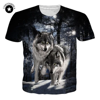 Nejnovější Harajuku Wolf 3D Tištěné T Košile Muži/ženy Krátký Rukáv T-košile, Letní Styl Tričko Unisex O-neck Oblečení Dropshipp