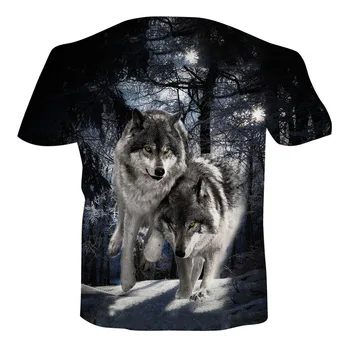 Nejnovější Harajuku Wolf 3D Tištěné T Košile Muži/ženy Krátký Rukáv T-košile, Letní Styl Tričko Unisex O-neck Oblečení Dropshipp