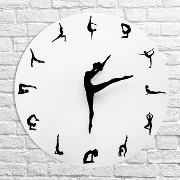 Nejnovější kreativní zrcadlo módy moderní křemenné hodiny obývací pokoj diy nástěnné hodiny postava taneční držení těla nástěnné hodiny