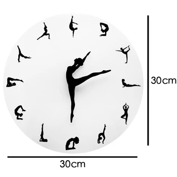 Nejnovější kreativní zrcadlo módy moderní křemenné hodiny obývací pokoj diy nástěnné hodiny postava taneční držení těla nástěnné hodiny
