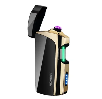 Nejnovější USB Zapalovač Dvojitý Oblouk Plazmy Lehčí Laserové Dotykové Indukční Větruodolný Anti-drop Zapalování Cigarety Gadget pro Muže