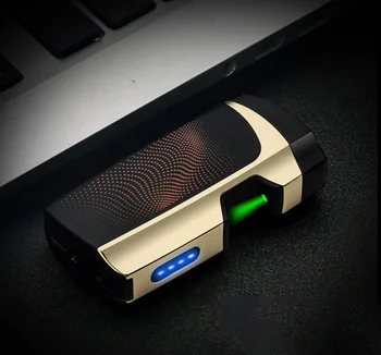 Nejnovější USB Zapalovač Dvojitý Oblouk Plazmy Lehčí Laserové Dotykové Indukční Větruodolný Anti-drop Zapalování Cigarety Gadget pro Muže