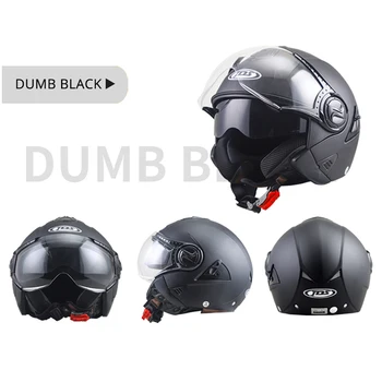 NENKI Helmu Double Lens Moto Přilba Open Face Motocykl Závodní Off-Road Přilba Casco Moto Capacete Helmice, Černá