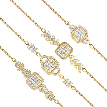 Nevěsta Mluvit Trendy Módní Ženy Náramek Zirkony Lesklé Crystal Elegantní Dáma Řetěz Náramky Šperky Super Kvalitní Dárek