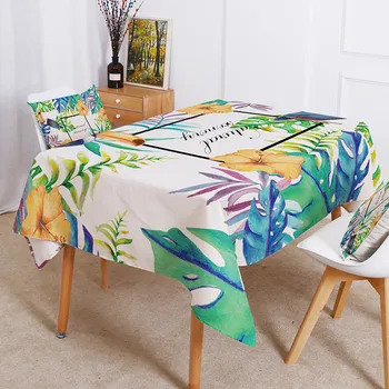 New Nordic Dekor Styl Tropické Palmy Zelené Rostliny, Listy Vodotěsné Ubrus Prádlo Tištěné Home Kitchen Dekorace Ubrus