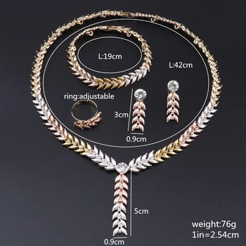Nigerijský Svatební Korálek Sada Vynikající Dubai Gold Barevné Šperky Set Dámské Svatební Crystal Šperky Set Kostýmů
