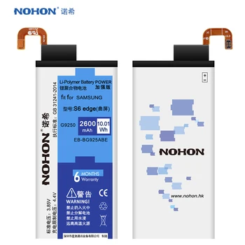 NOHON Originální Baterie Pro Samsung Galaxy S6 S6Edge G925 G9250 G925F 2600mAh Náhradní Vnitřní Baterie+Opravy Nástroje