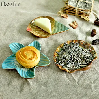 NOOLIM Kreativní Středomořské Módní Keramické Ovoce Deska Malé Misky Mýdlo Box Hvězdice, Sea Shell Ulita Ozdoby