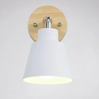 Nordic Dřevěné Nástěnné Lampy Noční Nástěnné Svítidlo Svícnu Nástěnné Světlo pro Ložnice, Chodba s Zip Spínač Volně Otočný