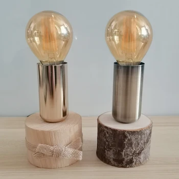 Nordic Dřevěné Stolní Lampa Malá Stolní Lampa Dřevo E14 LED Noční Světlo Domova psací Stůl Svítidla, Noční Svítidla