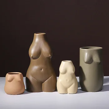 Nordic styl lidské tělo keramická váza v moderním minimalistickém stylu domácí dekoraci řemesla charakter modelu kresby svatební dar
