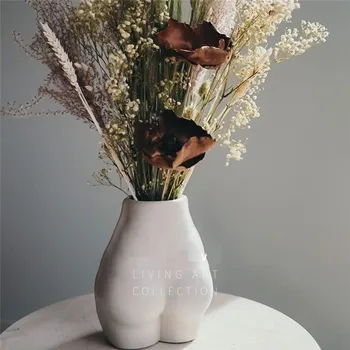Nordic Tělo, Umění, Dívka Prdel, Vázy Keramické Květináče Žena Květina-Li Vložit Desktop Zajímavé Severské Domova Dárek Bílé Vázy