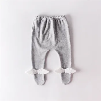 Novorozence Zimní Kalhoty Baby Girl Legíny Andělská Křídla Dětská Legging Kalhoty Kalhoty Tlustý Fleece Princezna Kojenecké Punčocháče 1-2Y