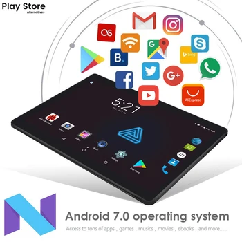 Nové 10 Palcový Tablet Pc Android 7.0 Trhu Google WiFi Bluetooth, GPS Android Tablet Quad Core Dual SIM Karty 3G Telefon Tablet 10.1