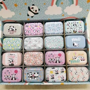 Nové!32pcs/box Cartoon Panda Tisk Tin Box Mini Kovové Mince Saver Jewerly Případě Pill Box 16 Dar Cukroví Případě