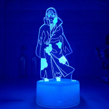 Nové 3d Noční Světlo Itachi Uchiha Obrázek Barevné Led Noční světlo pro Domácí Dekoraci Cool Dárek k Narozeninám pro Dítě Noční Lampa Naruto
