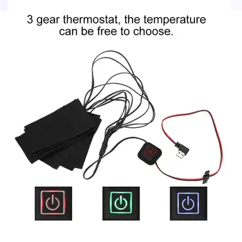 Nové 8 v 1 USB Vytápění Pad Oblečení Topení Pad Nastavitelná Teplota Elektrické Topení Listu Topení Teplejší Pad Pro Vesta Bunda