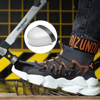 Nové Bezpečnostní Boty Muži Nezničitelné Tenisky Ponožky Boty Muž Boty Punkce Důkaz Bezpečnosti Práce Boots Steel Toe Boty