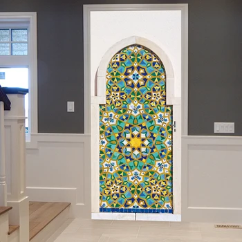 Nové DIY Mozaika Barevné Dveře, Samolepky, Tapety na Zeď Nálepka Lepicí Vodotěsné PVC Plakát Obývací Pokoj Ložnice Domácí Dekor
