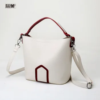 Nové dámská taška přenosná brašna Evropské a Americké široký popruh přes rameno Bucket Bag Hnědé kabelky ženy tašky designer