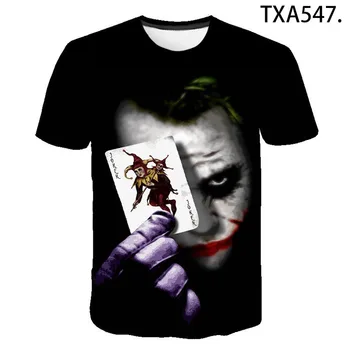 Nové Letní Joker 3D T Košile Ležérní Muži Ženy a Děti Móda Krátký Rukáv Boy girl Děti Tištěné T-shirt Zajímavé Topy Tee