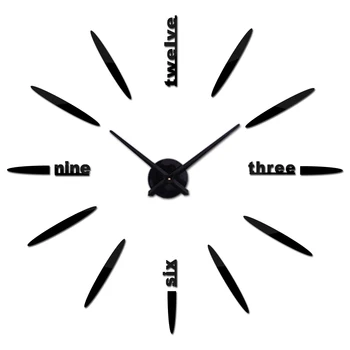 Nové módní 3d nástěnné hodiny reloj de porovnání quartz watch stručný diy hodiny obývací pokoj velký dekorativní samolepky horloge murale