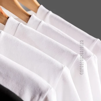 Nové Módní O-Neck Aktivní Osobní Falešný Oblek, Kravatu Print design bílé Tričko Hip Hop Bavlna T Košile Muži
