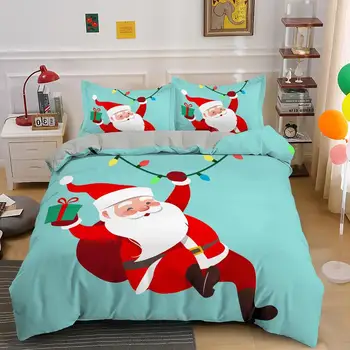 Nové Módní Vánoční Sada Povlečení Happy Santa Claus Peřinu , Chirstmas Přehoz přes postel, 3D Digitální Bed