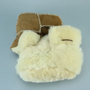 Nové Originální kožené ovčí kůže Dětské boty Zimní Super udržet teplé kožešinové vlny Sníh Dětské boty dětská Postýlka Bebe Chlapec Dívka Novorozence Prewalkers