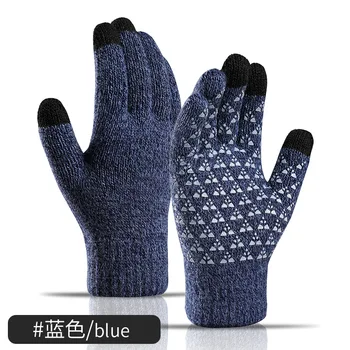 Nové pletené rukavice s dotykovou obrazovkou Továrny dámy a pánové double-layer plus sametové tlusté teplé a protiskluzové rukavice
